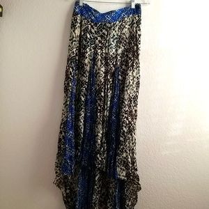 Free People Blue Abstract Skirt